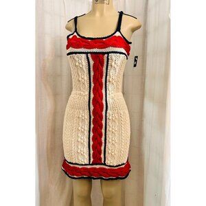 HandKnit Women's Sleeveless Dress A-Line Stretch  Size S-M#1457  Cotton